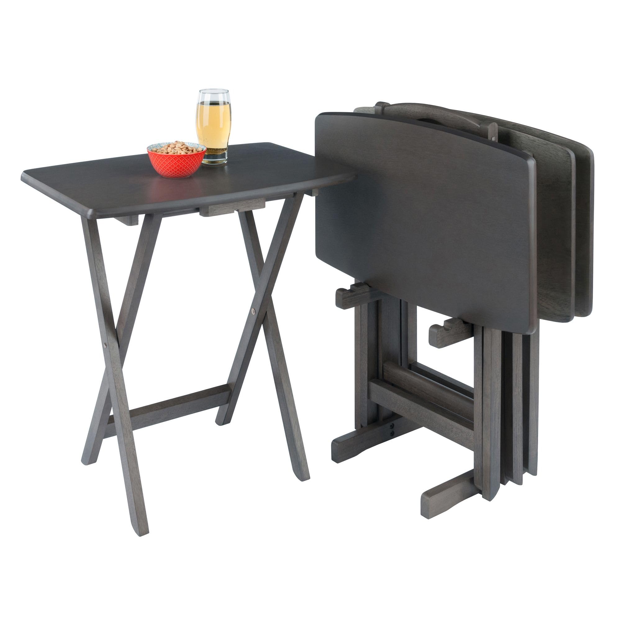 Dorian 5-Pc Folding Snack Table Set – Black