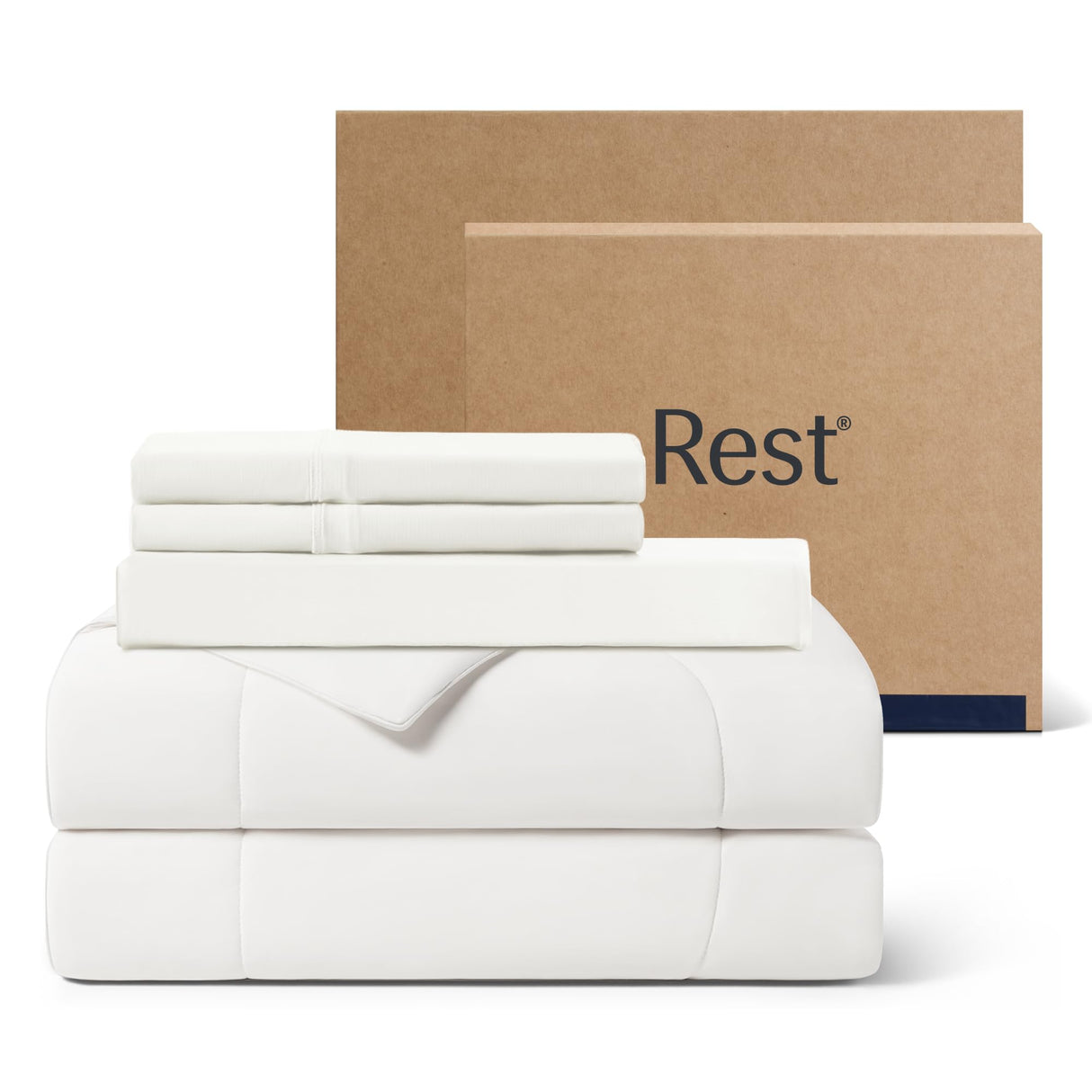 Evercool®+ Cooling Comforter Set, TwinXL, Arctic White, 4pcs with Cooling Blanket