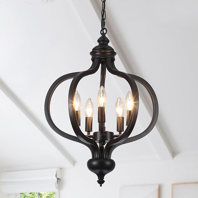 Gold Chandelier 5-Light Farmhouse Chandeliers for Dining Room Rustic Ceiling Light Fixture