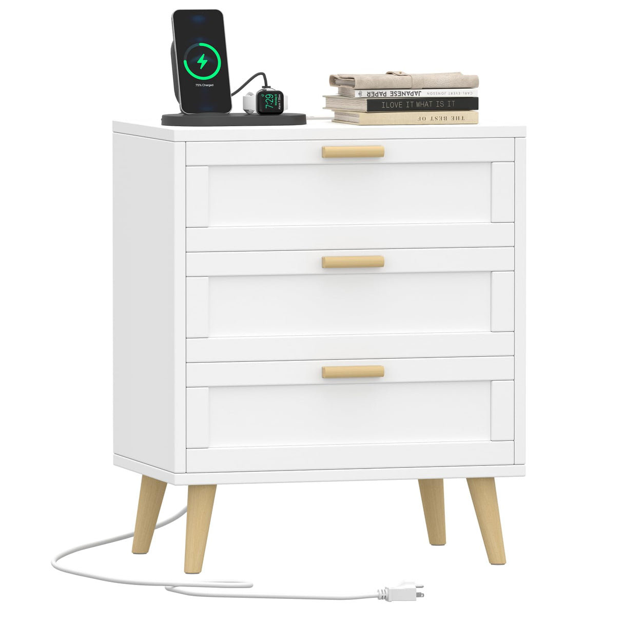 Nightstand with Charging Station, Night Stand