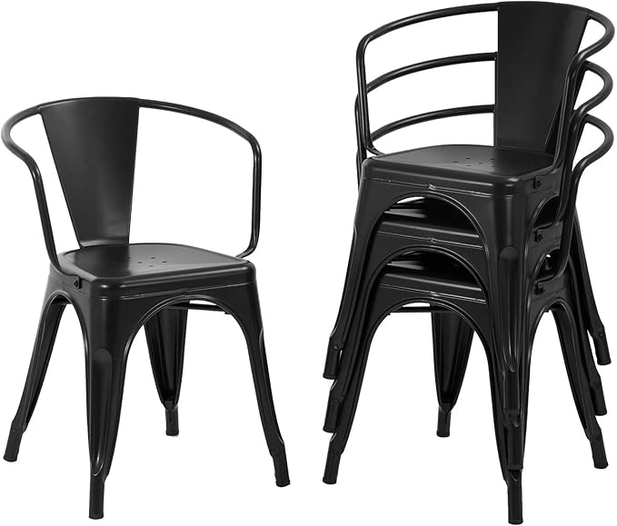 Metal Dining Chairs Set of 4 Metal Patio Chairs Metal Chairs Café Restaurant