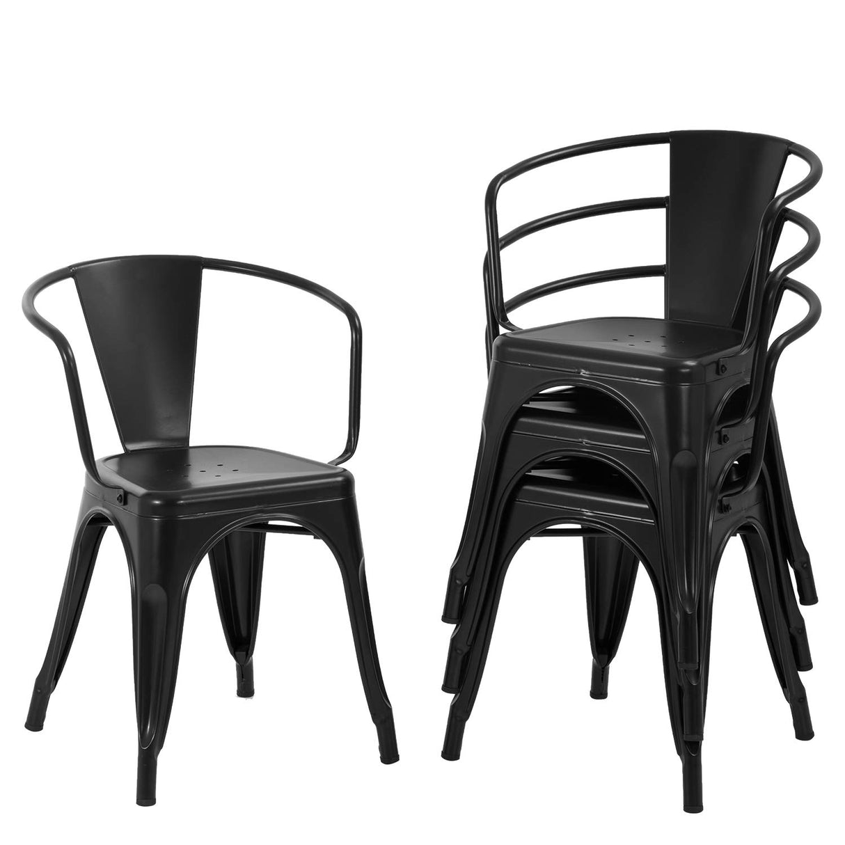 Metal Dining Chairs Set of 4 Metal Patio Chairs Metal Chairs Café Restaurant