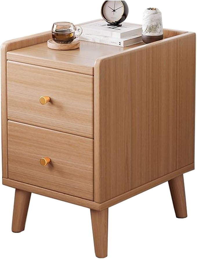 Bedside Table, Small Side Table with Two Drawers