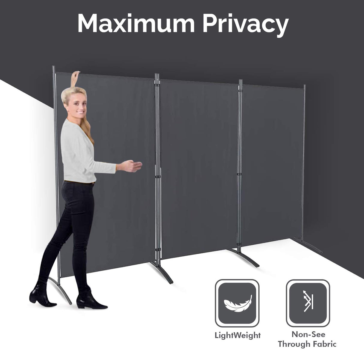 Room Divider – Folding Partition Privacy Screen for School, Church, Office