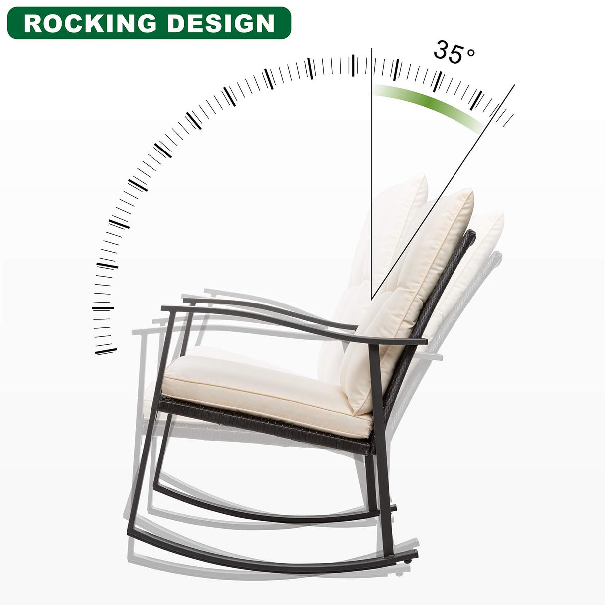 Outdoor 3-Piece Rocking Bistro Set