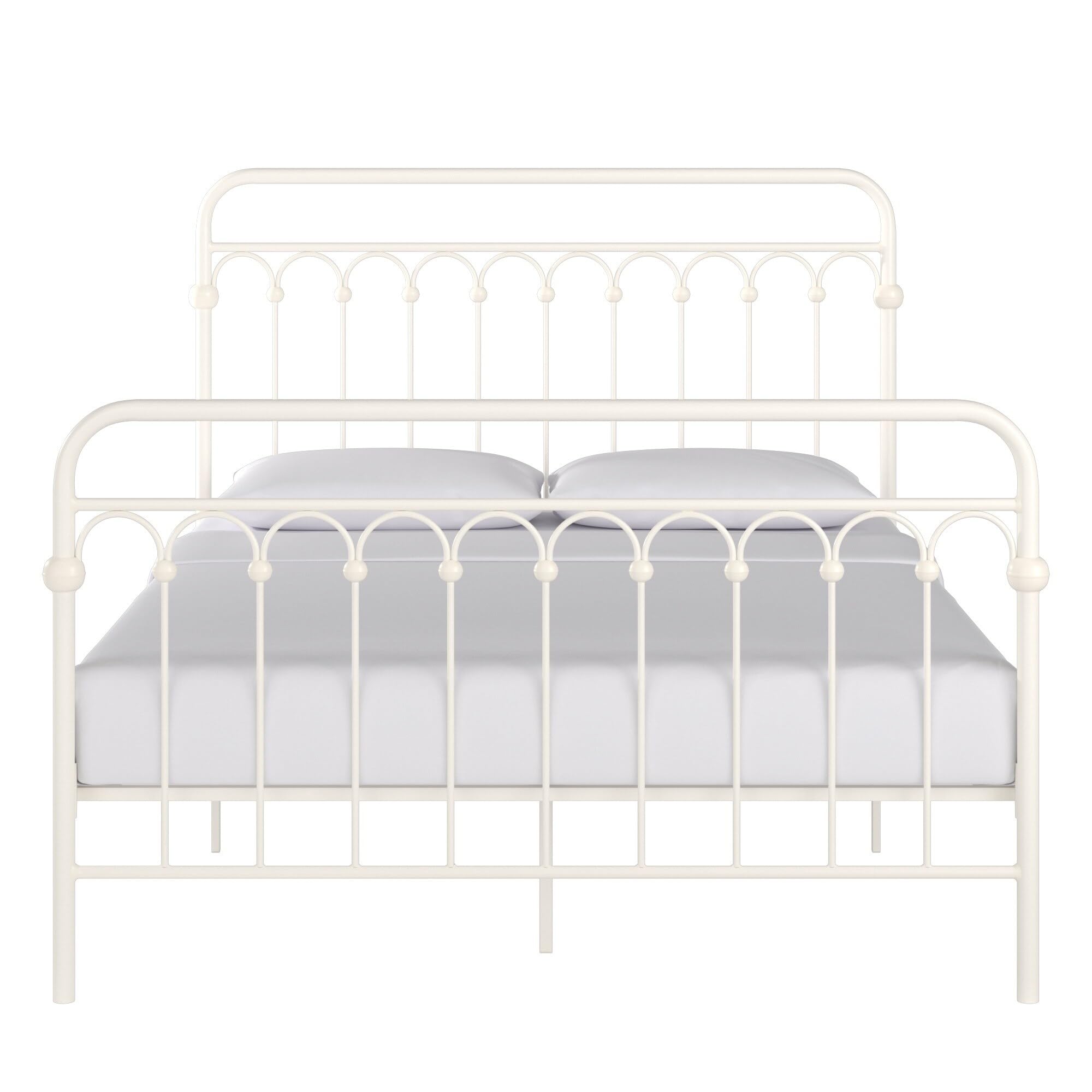 Eloise Metal Arcs Platform Bed by Classic Black Queen Traditional, Casual