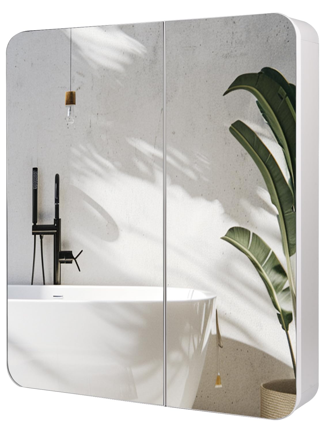 23.5" x 27.5" Medicine Cabinets for Bathroom with Mirror Surface Wall-Mounted Stainless