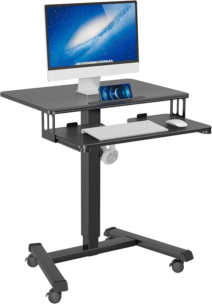 Mobile Standing Desk with Keyboard Tray, Mobile Podium