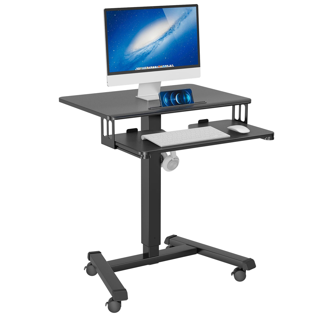 Mobile Standing Desk with Keyboard Tray, Mobile Podium