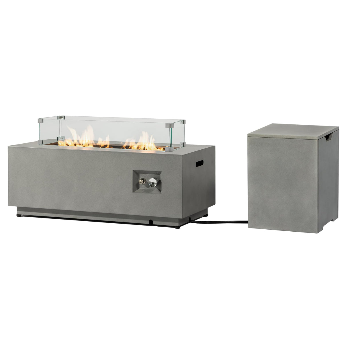 Outdoor Fire Pit Table Propane Gas Fire pits Outdoor Fireplaces 42″ Rectangular Firepit