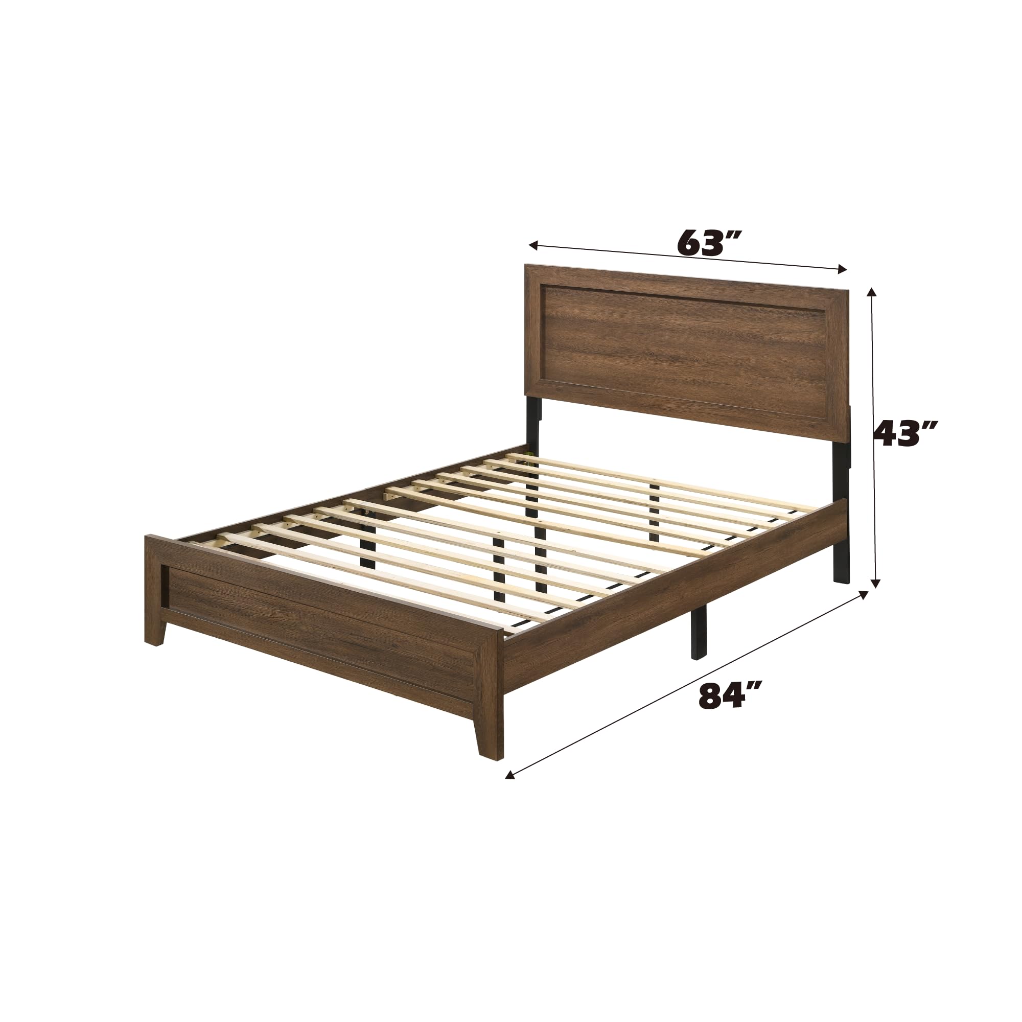 Acme Miquell Queen Bed - 28050Q - Oak Wood