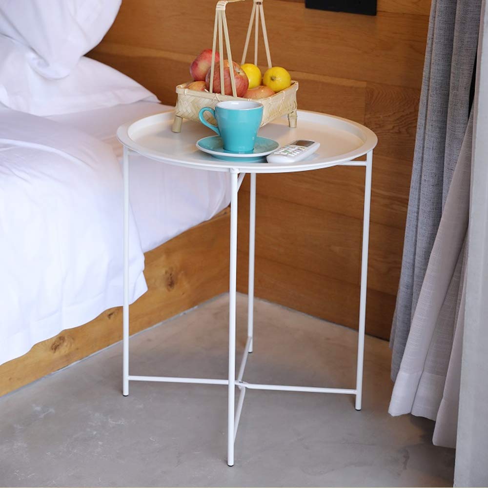 Side Table,Round Tray Table Foldable Multi-Purpose Sofa,Coffee