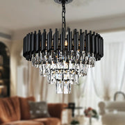 Crystal Chandelier Lights, 4 Tiers Luxury Pendant Ceiling Light, 19.7" Crystal Chandeliers