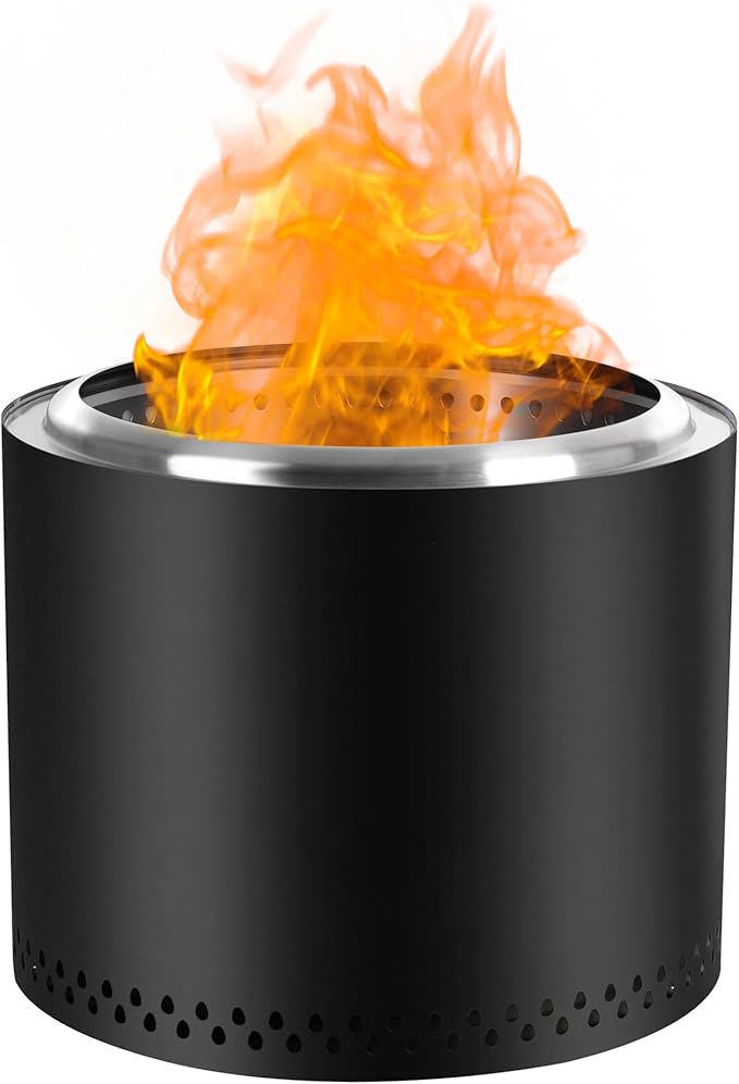 19 inch Portable Wood Burning Smokeless Fire Pit with Removable Ash Pan