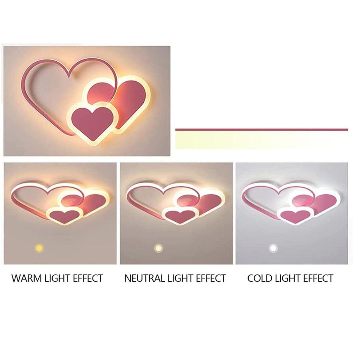 Heart Shaped LED Ceiling Light - Dimmable Kids Room Chandelier