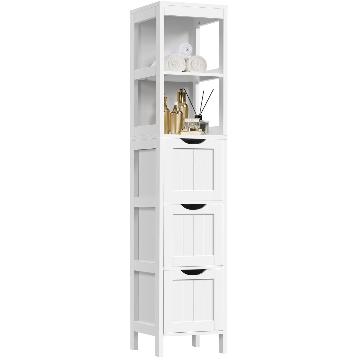 Bathroom Tall Cabinet, Slim Storage Cabinet, Narrow Freestanding Floor Cabinet with 3