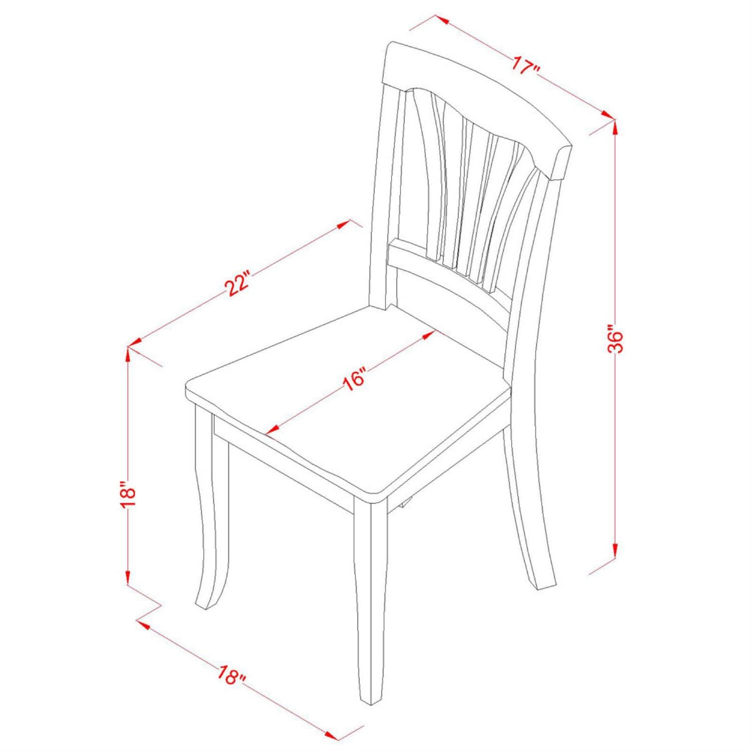 DLAV5-SBR-W 5 Piece Kitchen Table & Chairs Set Includes a Round Dining Room Table
