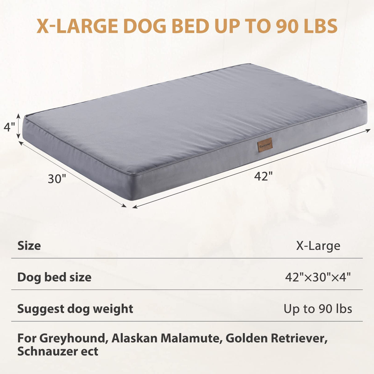 Outdoor Dog Beds for Large Dogs, Waterproof Dog Bed for Medium, Large, Extra