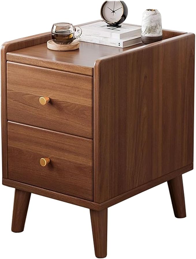 Bedside Table, Small Side Table with Two Drawers