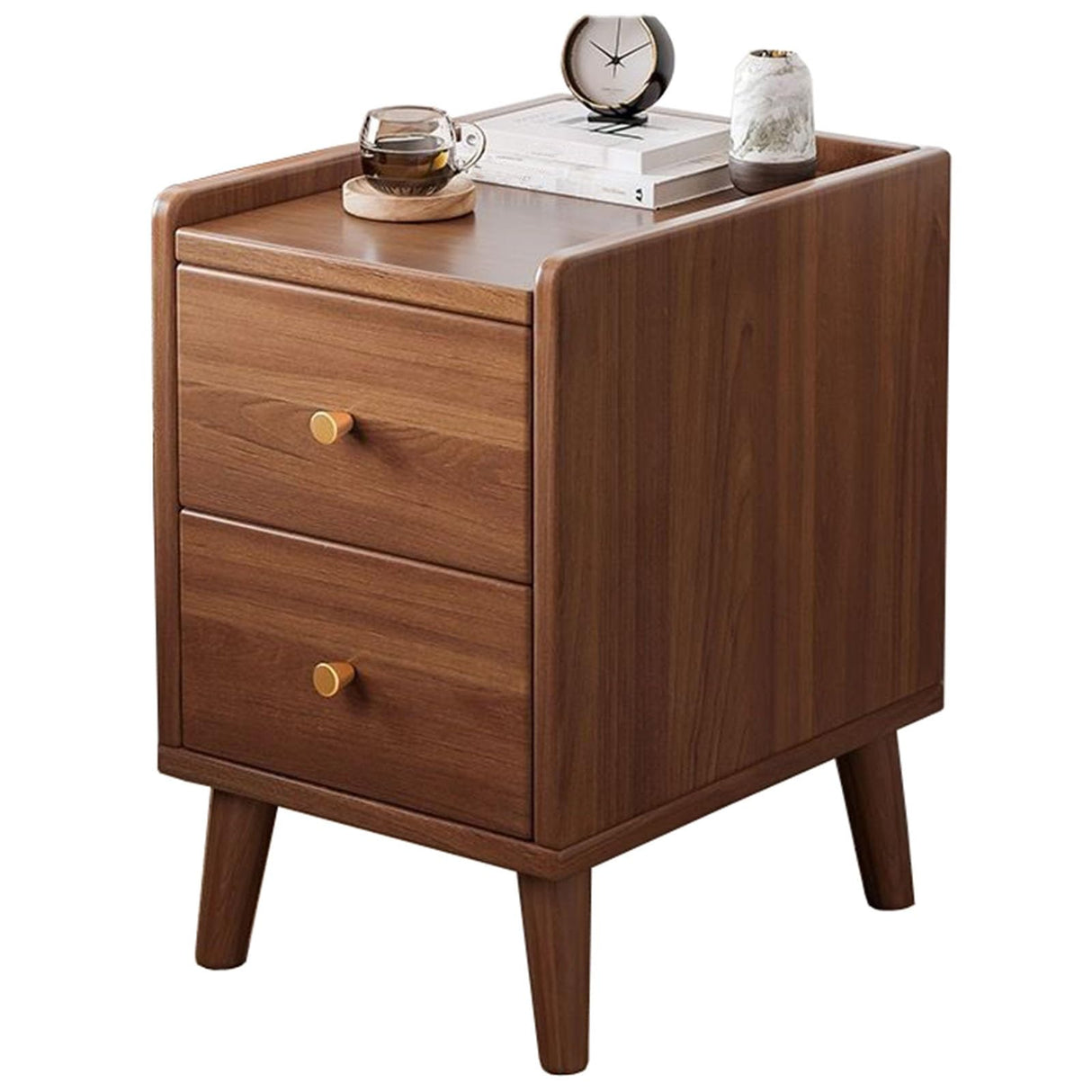 Bedside Table, Small Side Table with Two Drawers