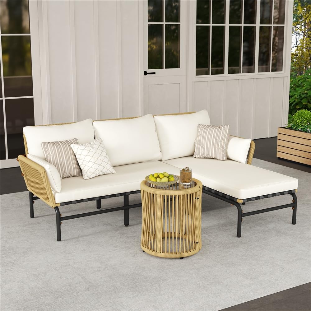 Outdoor L-Shaped Conversation Sofa Set