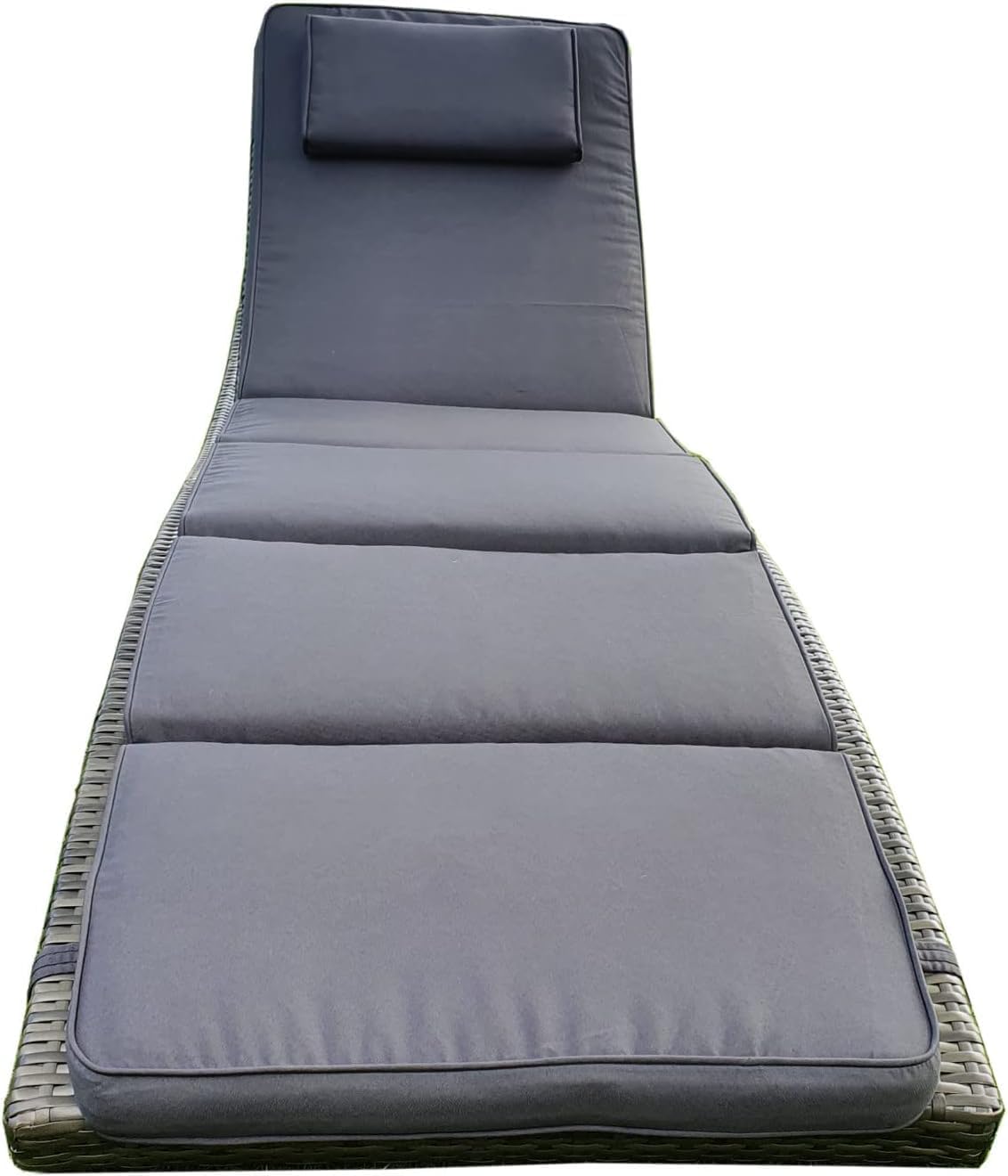 Set of 2, Foldable Outdoor Chaise Pool Lounge Chairs Folding Wicker Rattan Sun Bed Patio Couch