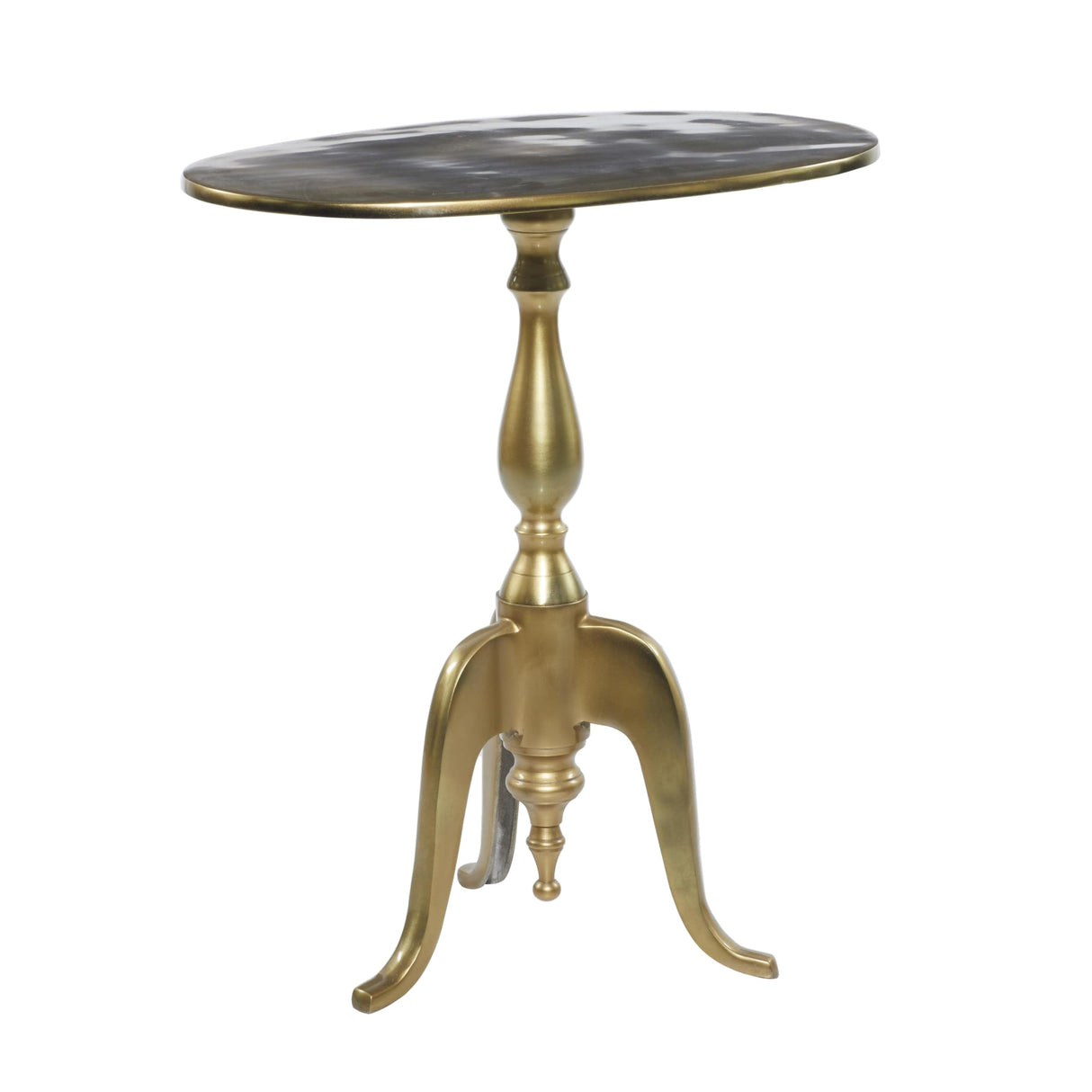 79 Aluminum Metal Side End Accent Table, 19" x 12" x 21", Gold
