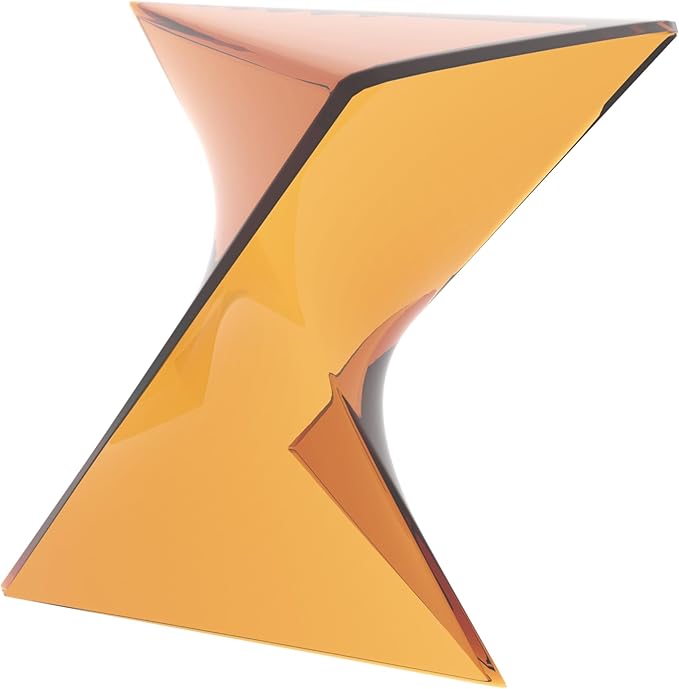 15.75" Red Stackable Side Table - Weather-Resistant Triangular Plastic Accent End Table