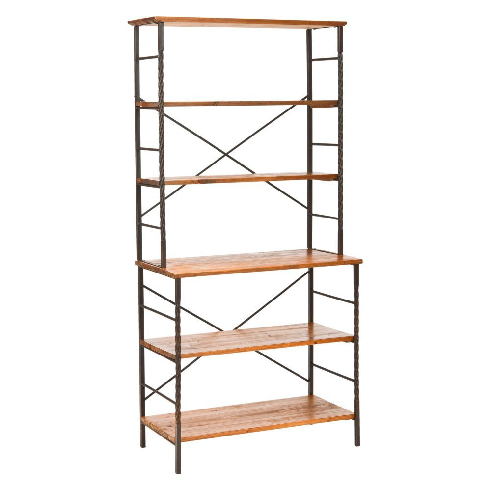 merican Homes Collection Devon Walnut and Antiqued Pewter Etagere