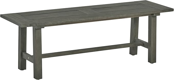 D1007 Outdoor Dining Bench, Light Oak