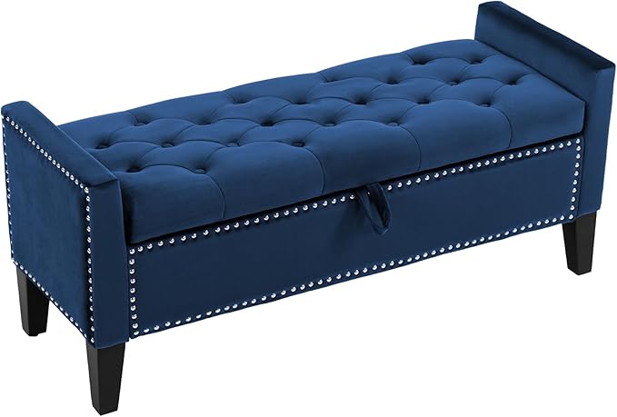Upholstered Button Tufted End of Bed Bench