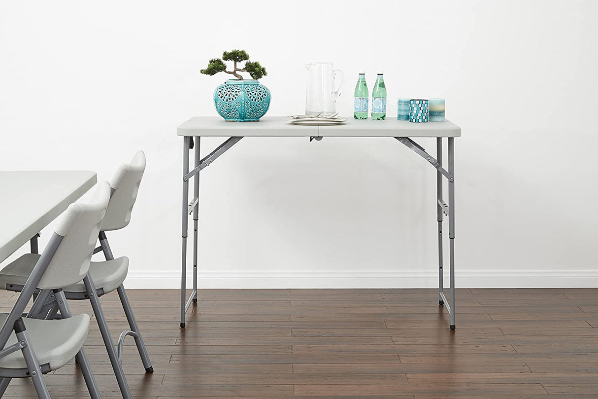 Resin Multipurpose Rectangle Table, 4-Feet Long, Height Adjustable