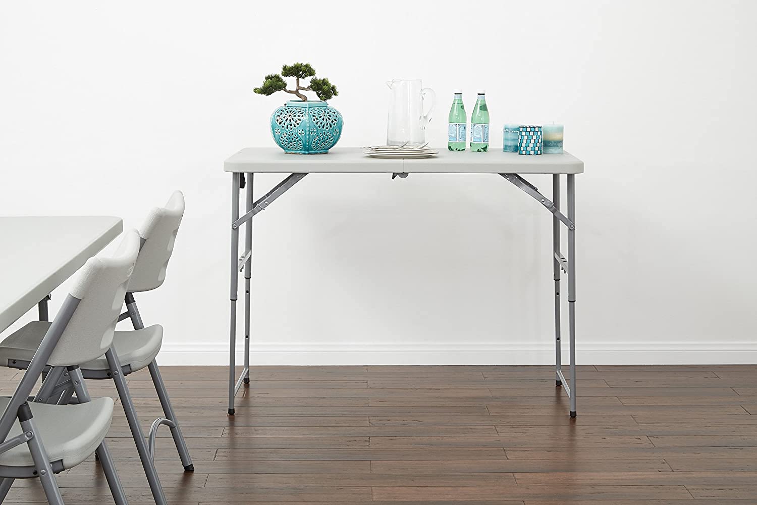 Resin Multipurpose Rectangle Table, 4-Feet Long, Height Adjustable
