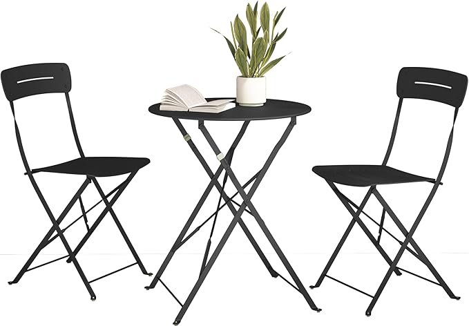 Premium Frame Patio Bistro Set, Colorful Folding Outdoor Patio Furniture Sets