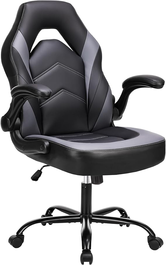 Ergonomic Computer Gaming Chair - Home Office Desk with PU Leather Lumbar Support