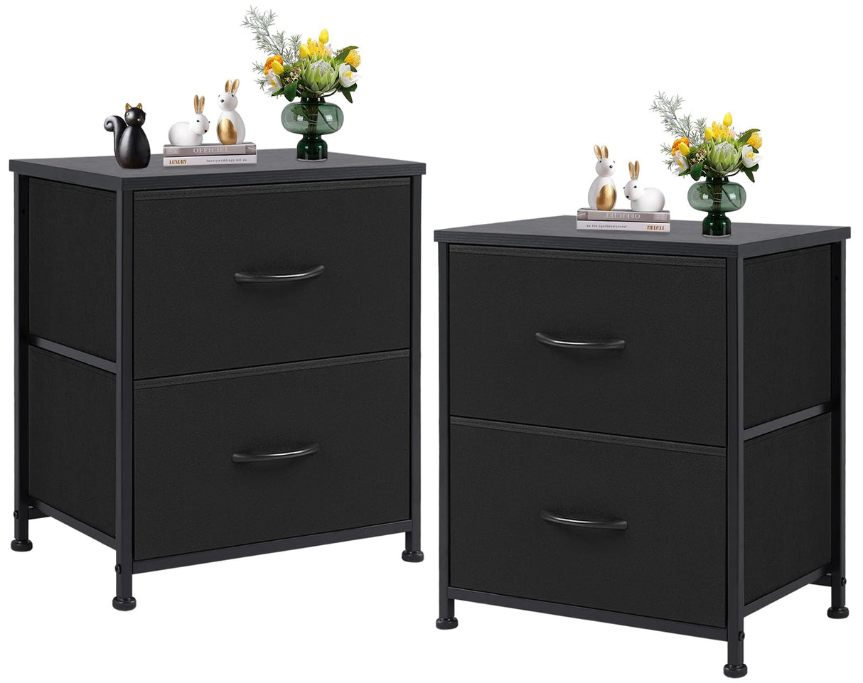 Nightstand Set of 2 with 2 Storage Drawers