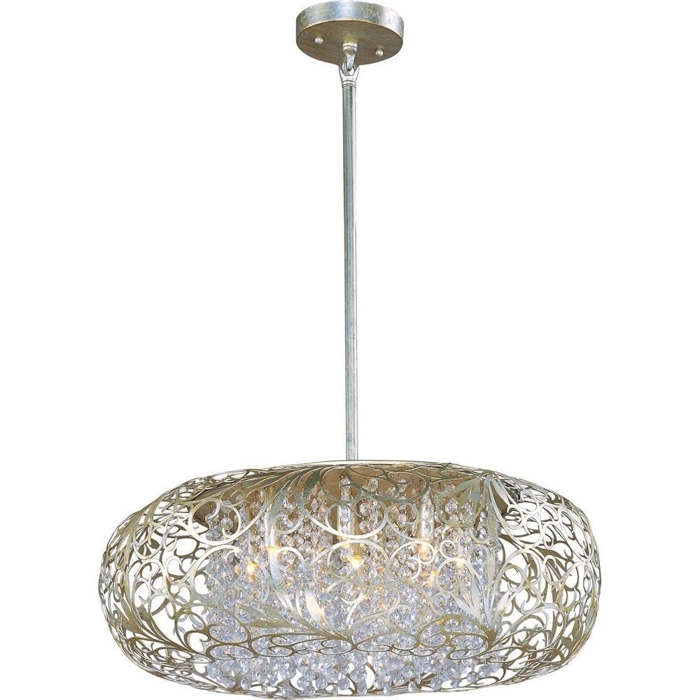 Arabesque-Nine Light Pendant in Crystal style-24 Inches Wide by 12 inches high-Golden Silver