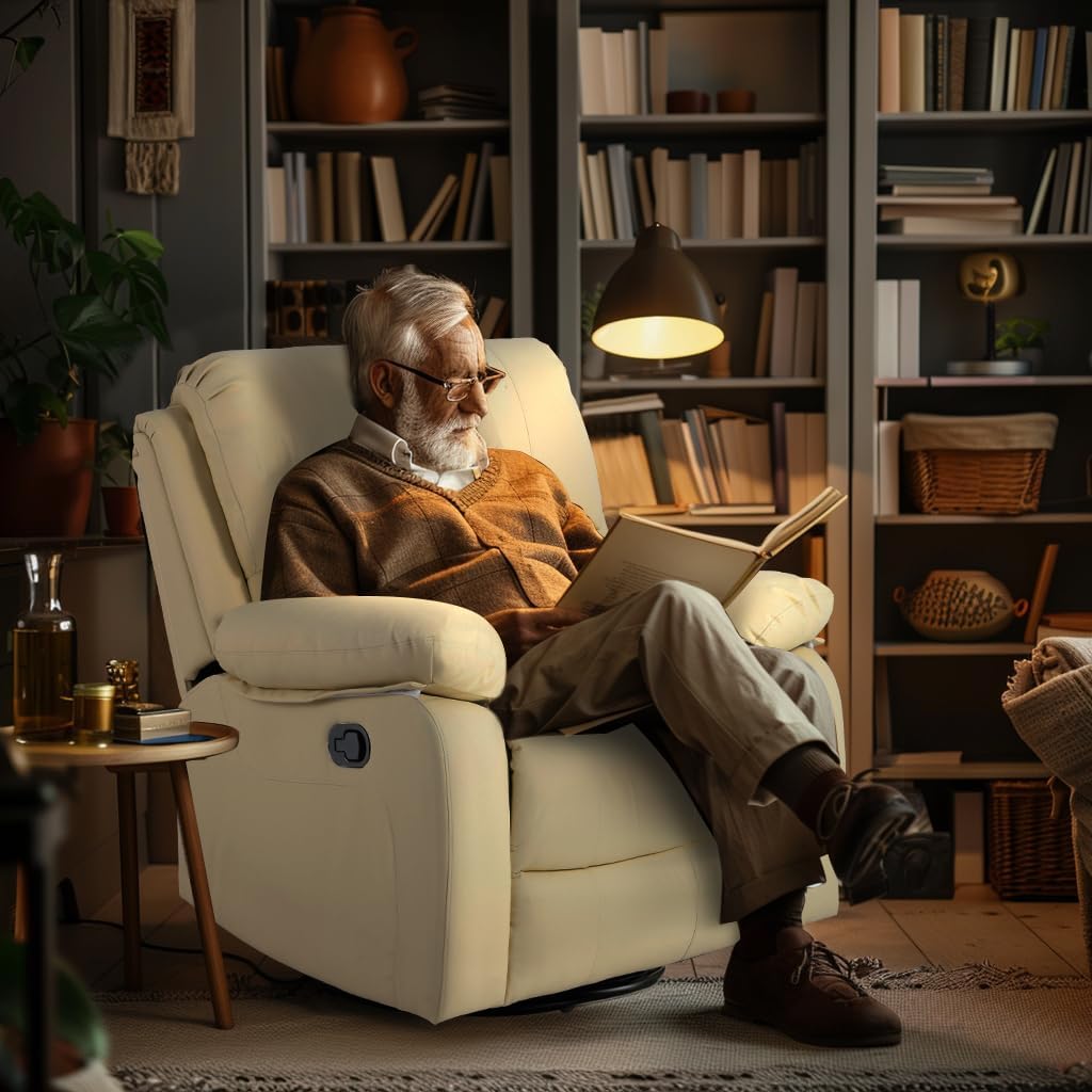 Swivel Rocking Recliner Chair,Manual Swivel Rocker chair Adults, Comfy