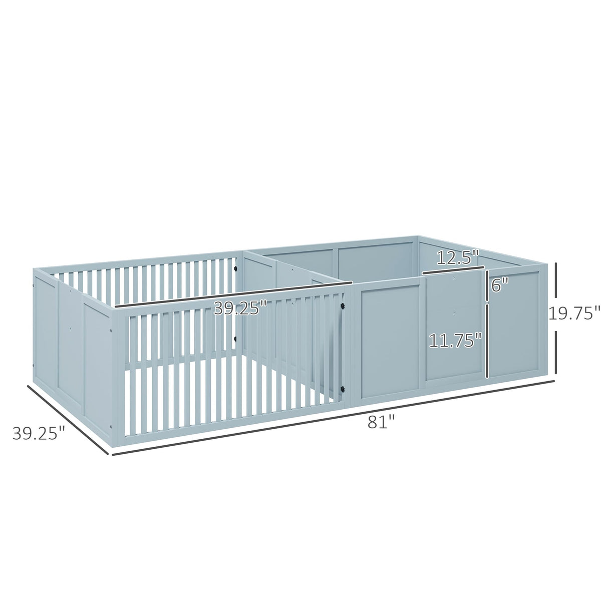Dog Whelping Box with Removable Doors - 81" x 39" x 20"