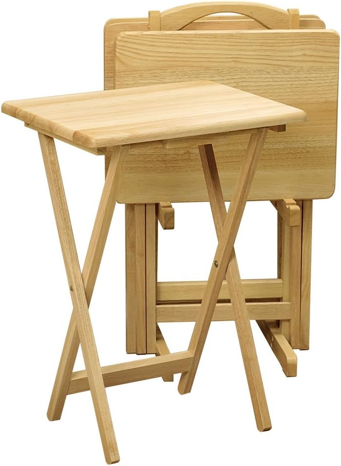 AlexCraft 5-Piece Solid Wood Snack Table Set