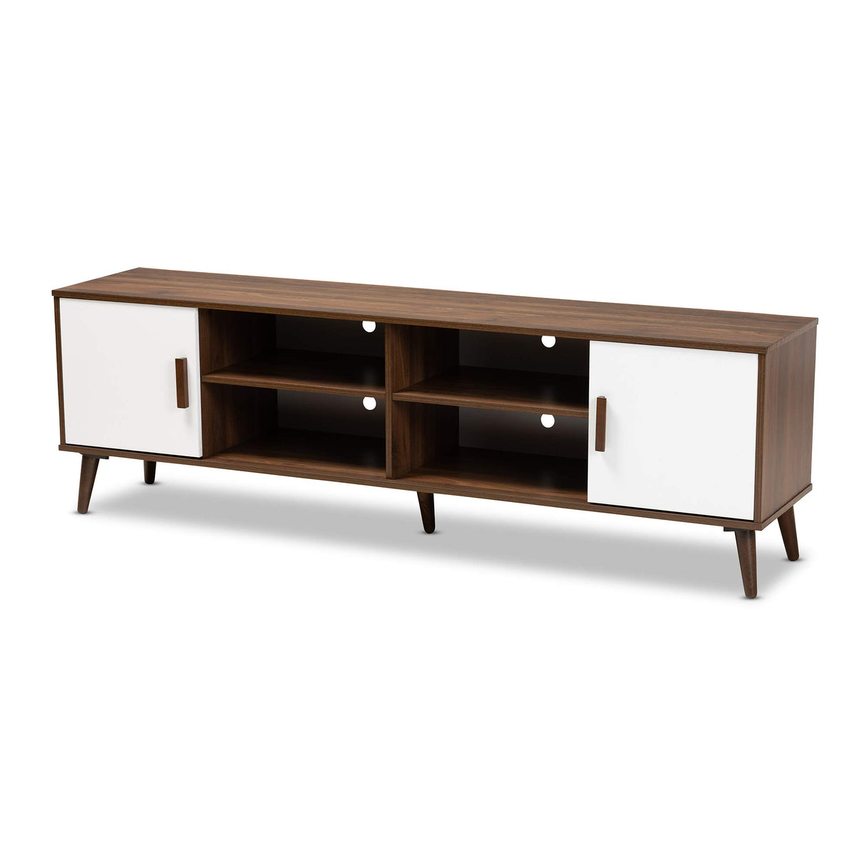TV Stands, One Size, Walnut/White