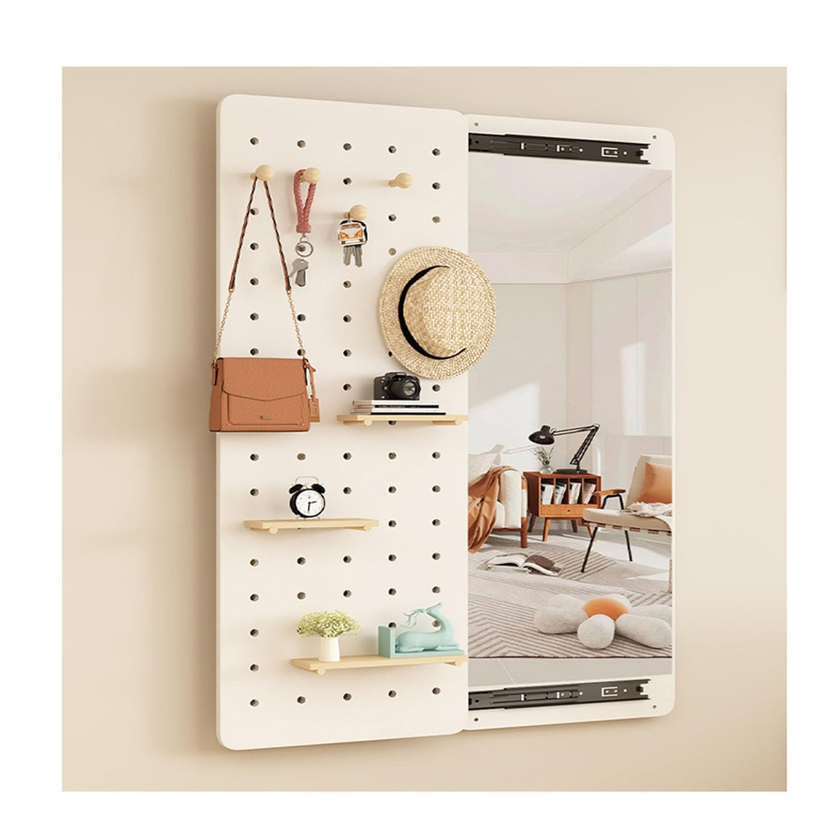 Hanging Full Length Mirror, Push-Pull Rectangle Mirror