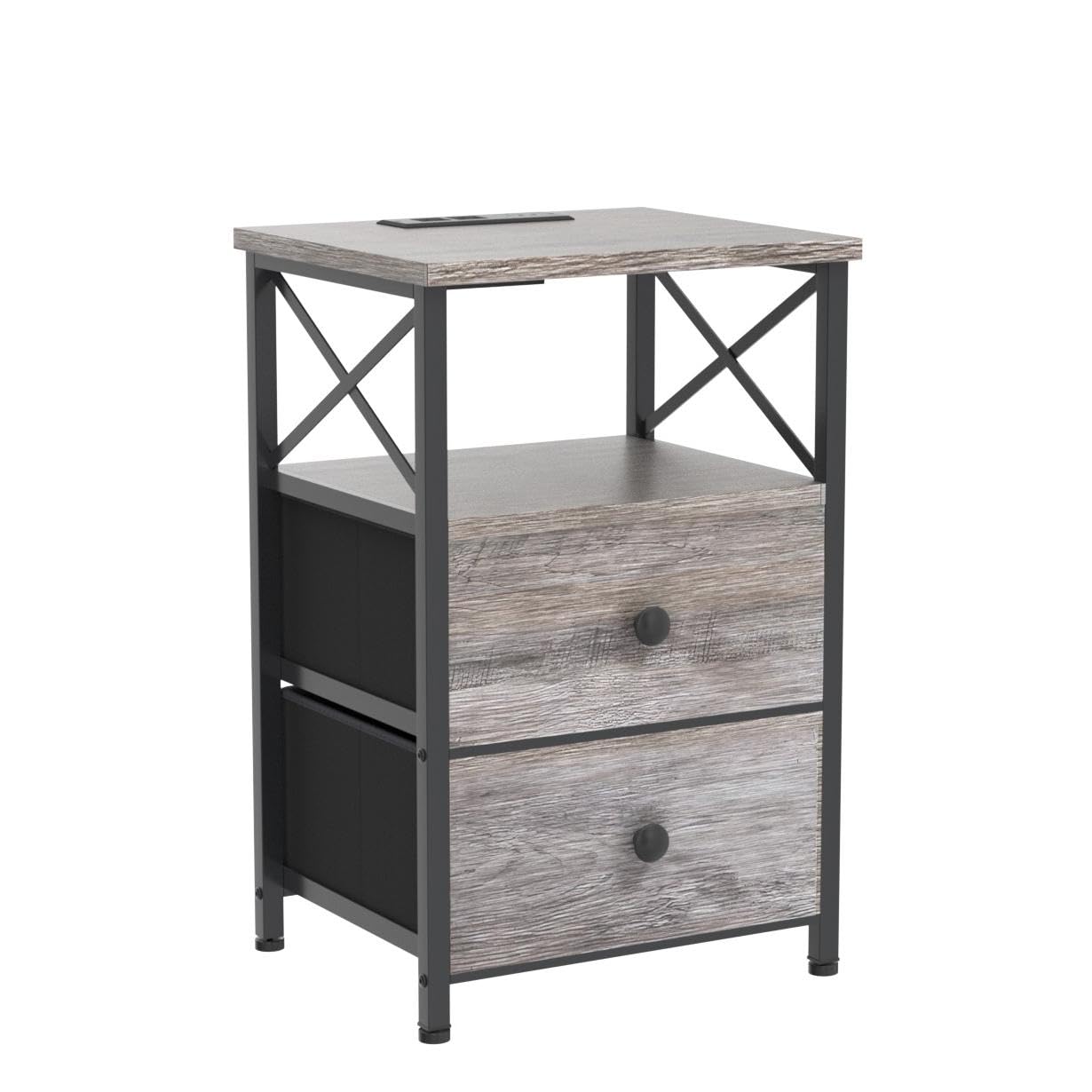 Night Stand Set 2, LED Nightstands for Bedroom Set