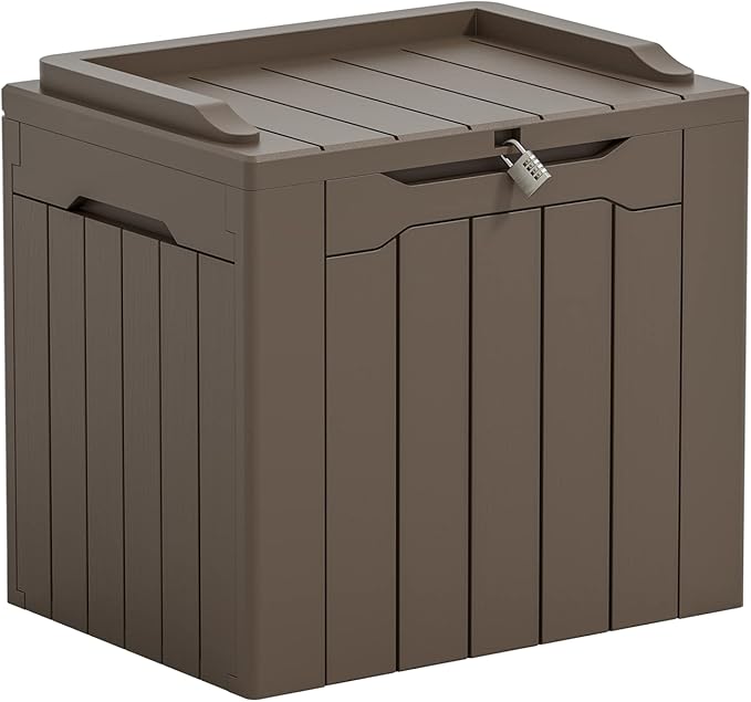 31 Gallon Resin Deck Box Large Outdoor Storage for Patio Furniture
