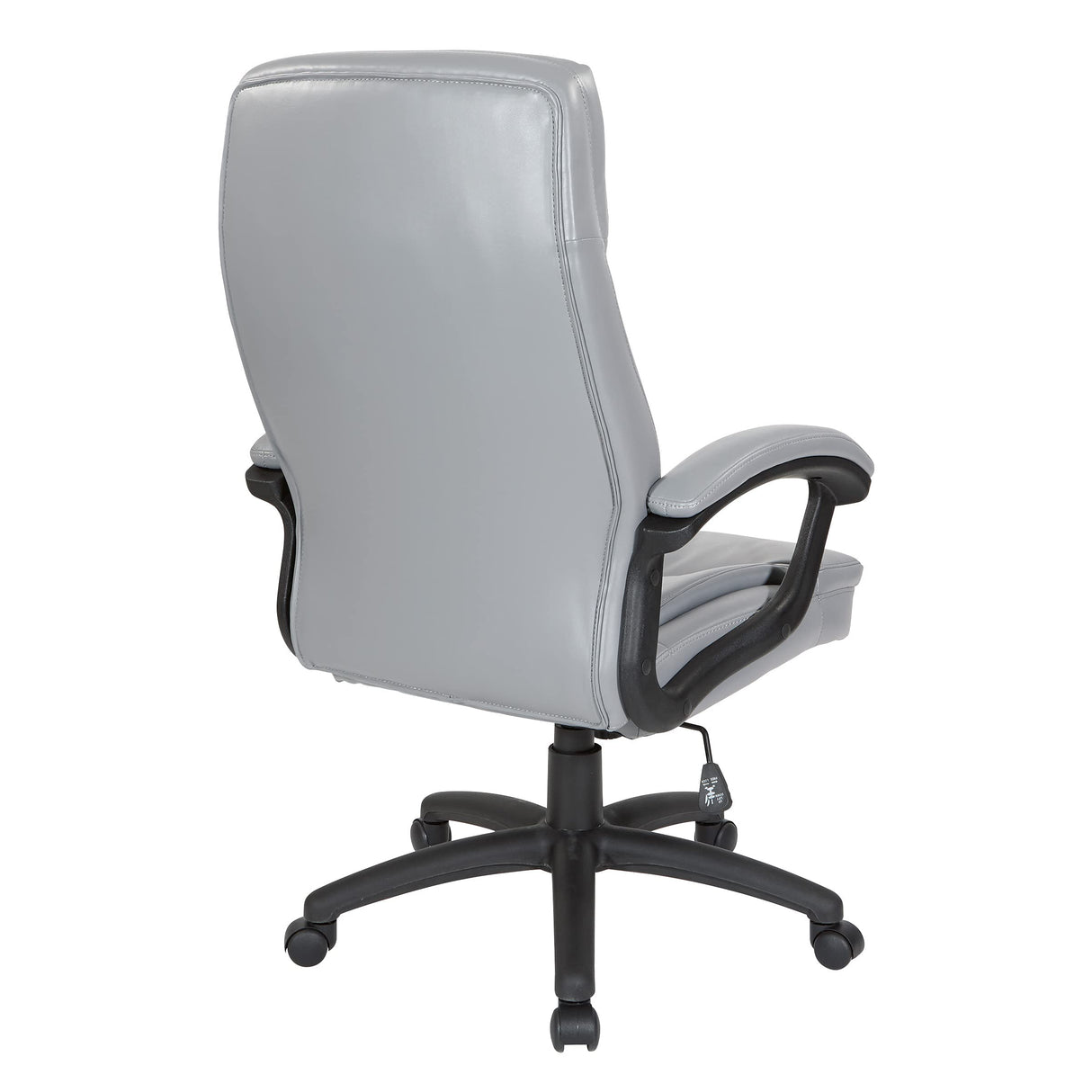 Executive High Back Bonded Leather Office Chair with Thick Padded Seat, Locking Tilt Control, and Nylon Loop Arms, Charcoal