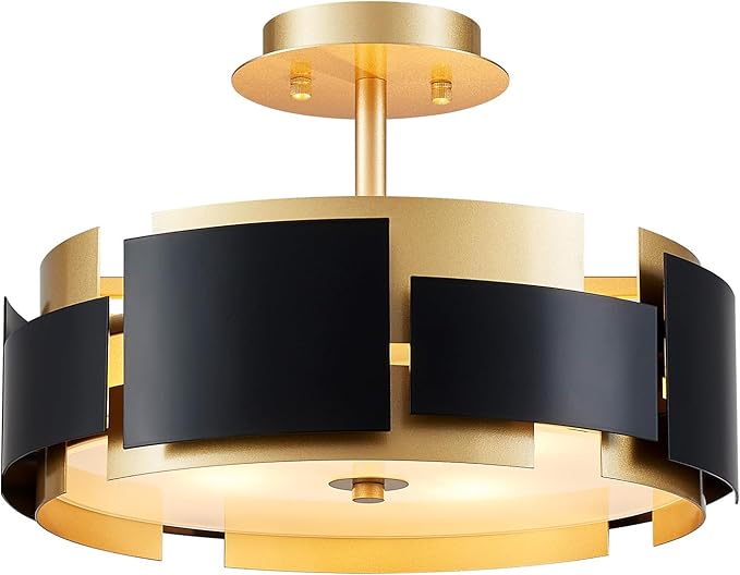 Flush Mount Ceiling Light, 12.8 Inch Drum Light Fixtures Ceiling Mount