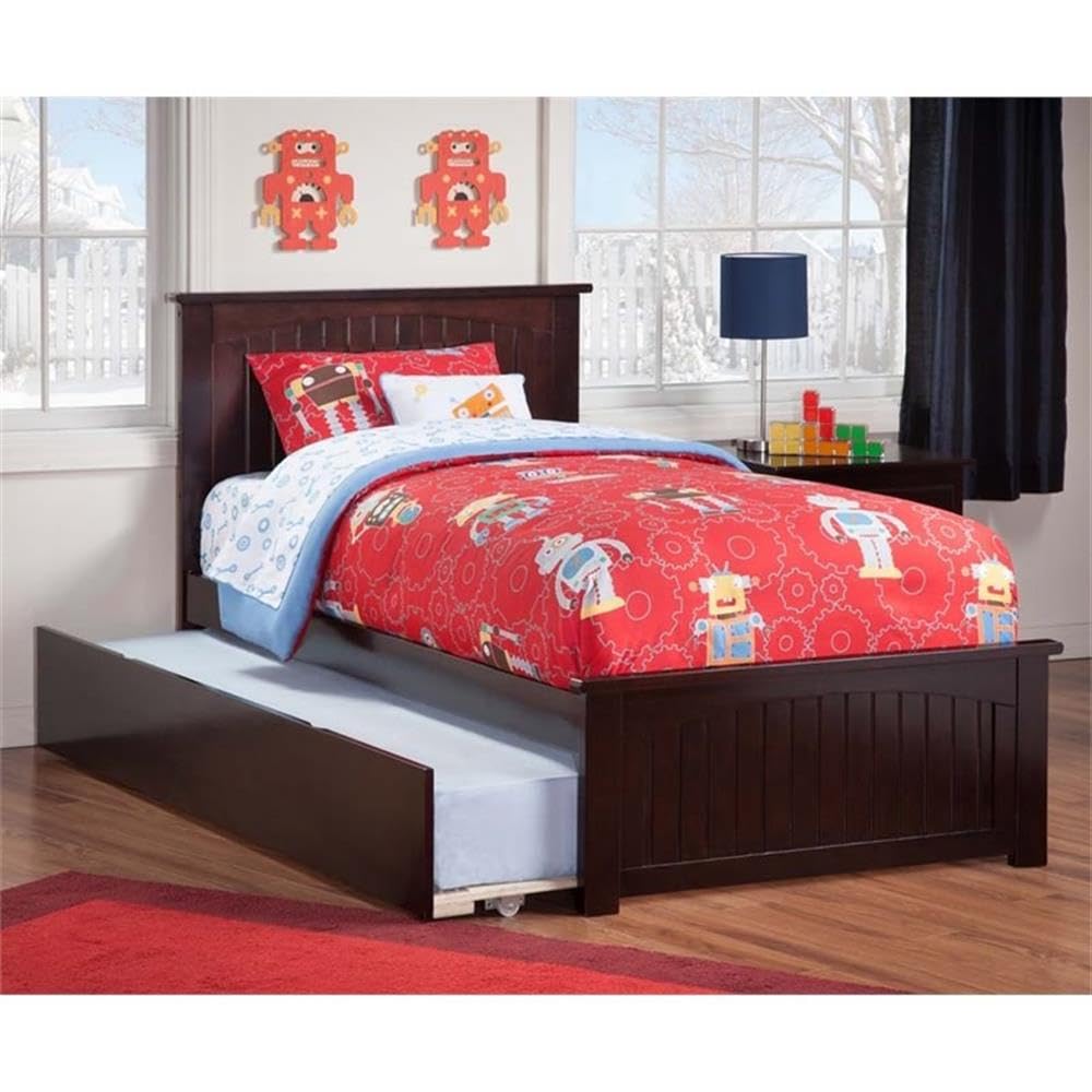 Twin Trundle Platform Bed in Espresso