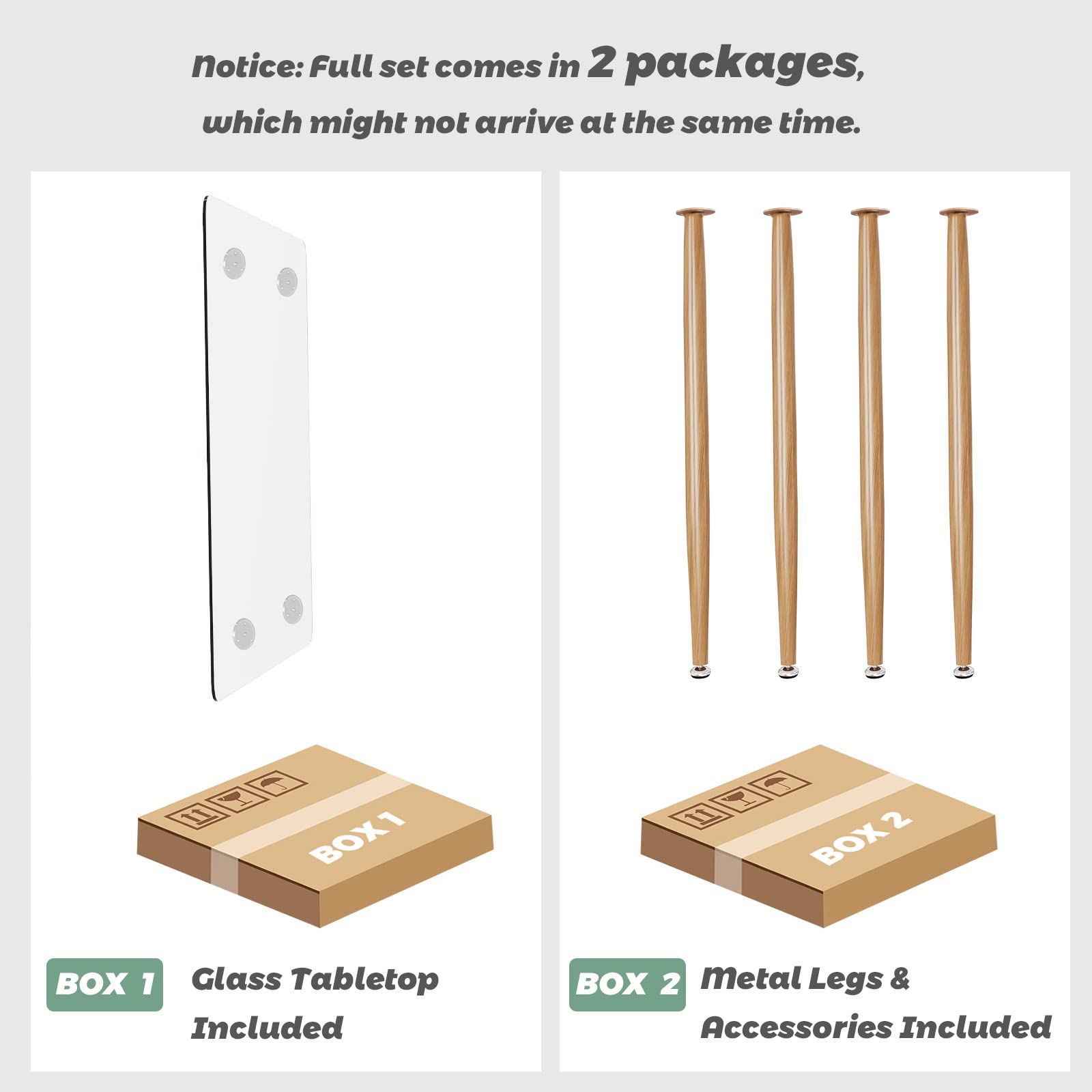 Glass Dining Table, Modern Rectangular Table with Tempered Glass Tabletop & Black