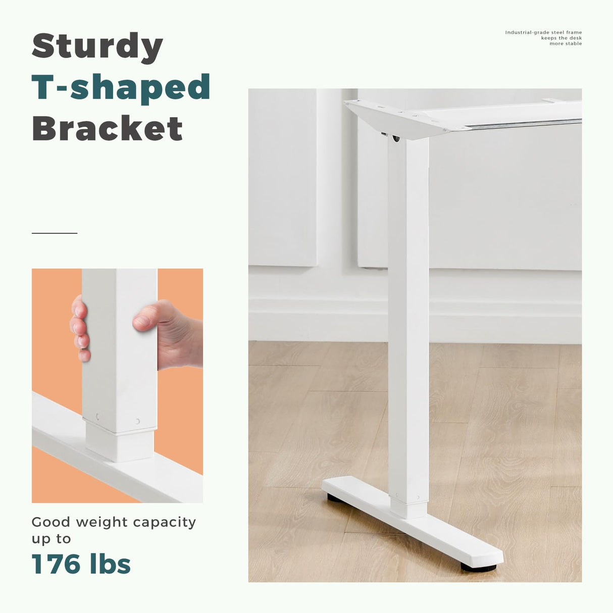 SMUG Standing Desk, 48x24 Inch Ergonomic Adjustable Height Electric Sit Stand Up Down Computer Table with Whole-Piece Desktop Board, Computer Workstation for Home Office, Natural(2 Packages)