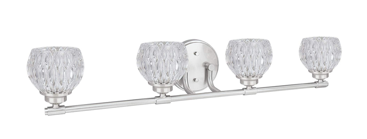 62197A, Four-Light Metal Bathroom Vanity Wall Light Fixture, 31-1/4" Wide